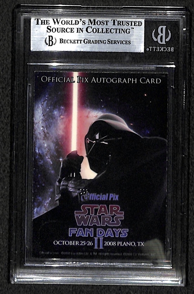 2008 Official Pix Star Wars Dave Prowse Darth Vader Autograph Card - BGS Authentic 